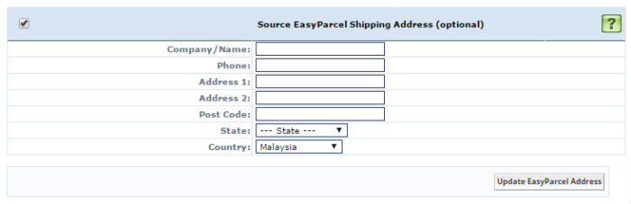 Source EasyParcel Shipping Address